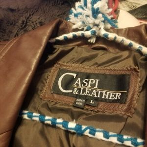 Caspi & Leather Trench Coat